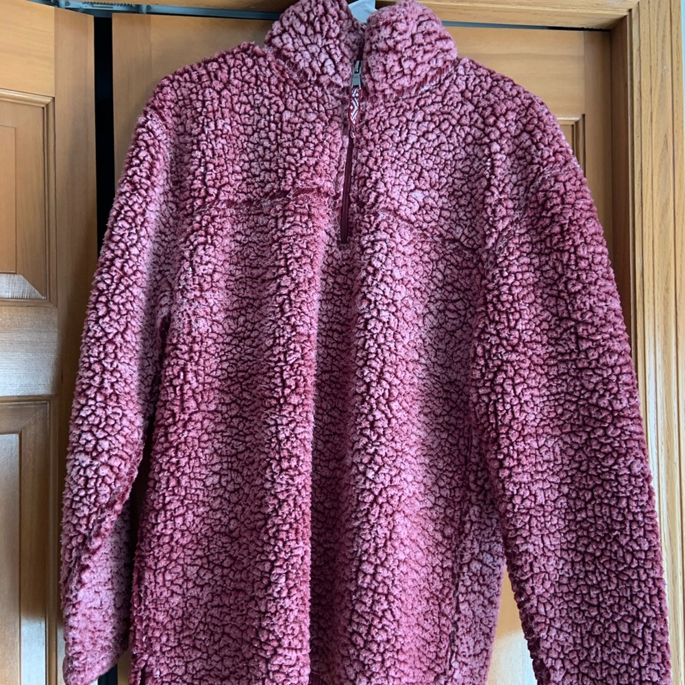 oversized sherpa 1/4 pullover